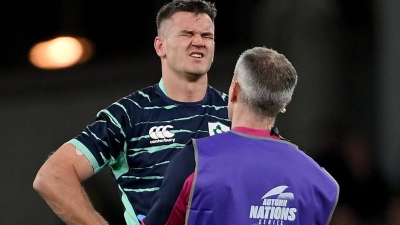 Johnny Sexton suffered a dead leg against South Africa