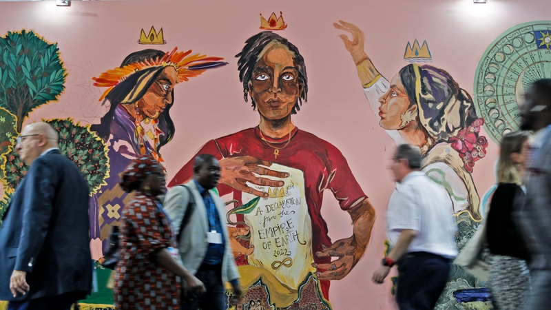 Participants tour the Sharm el-Sheikh International Convention Centre in Egypt
