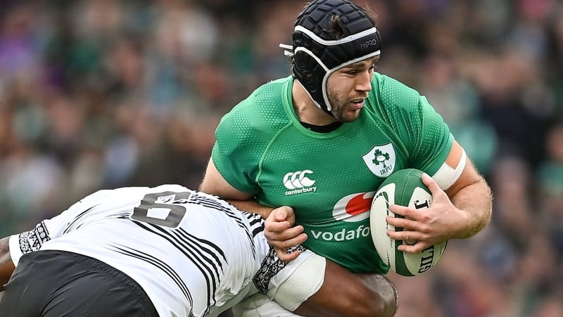 Caelan Doris won his 22nd Ireland cap in the win over Fiji
