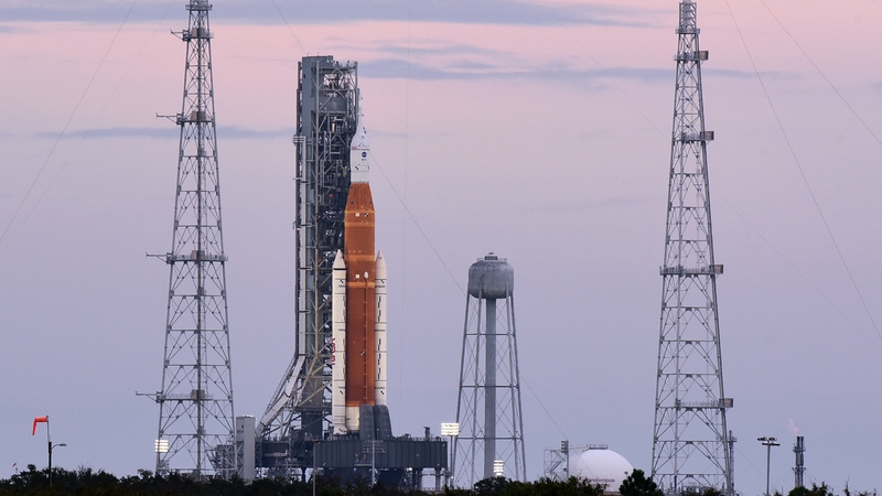 NASA's Space Launch System rocket with the Orion spacecraft pictured at the Kenndy Space Centre in Florida this week