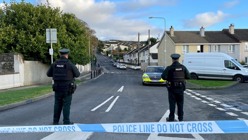 PSNI officers at the scene in Strabane (file pic)