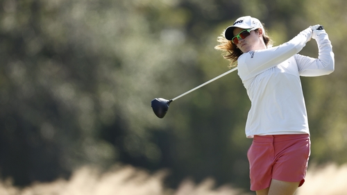 Leona is in a tie for seventh at the halfway point