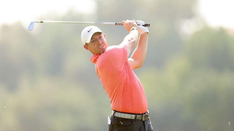 Rory McIlroy in action in Dubai on Saturday