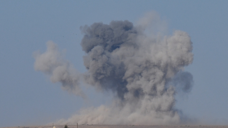 The air strikes were carried out on outlawed militant bases in northern Syria (file pic)