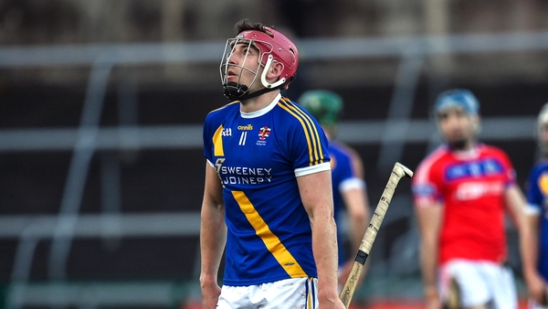 Joe Mooney of Loughrea reacts at the full-time whistle