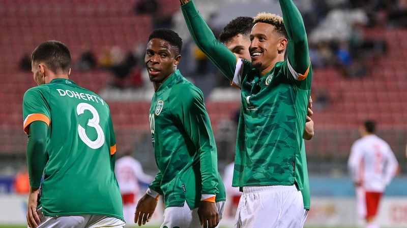 Callum Robinson celebrates the only goal of the game