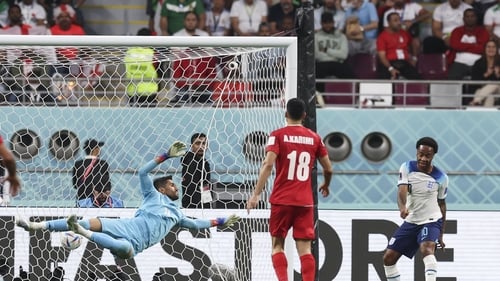 Raheem Sterling with England's third