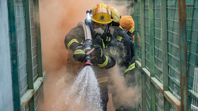 Firefighters attend a drill in China (file image)