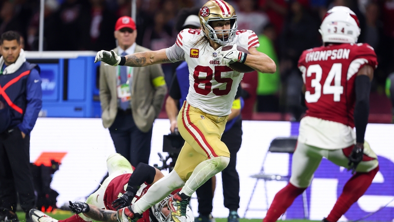 49ers tight end George Kittle had four receptions on six targets for 84 yards and two touchdowns
