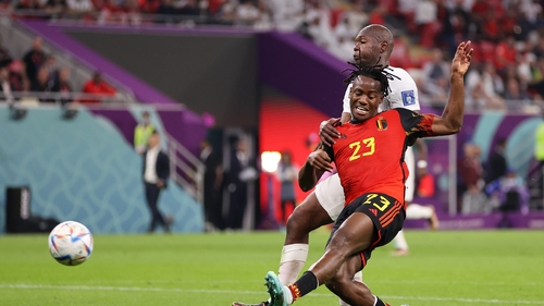 Michy Batshuayi fires to the Canadian net