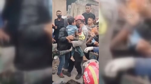 The dramatic rescue captured on camera revived hopes that survivors could still be pulled alive from the wreckage