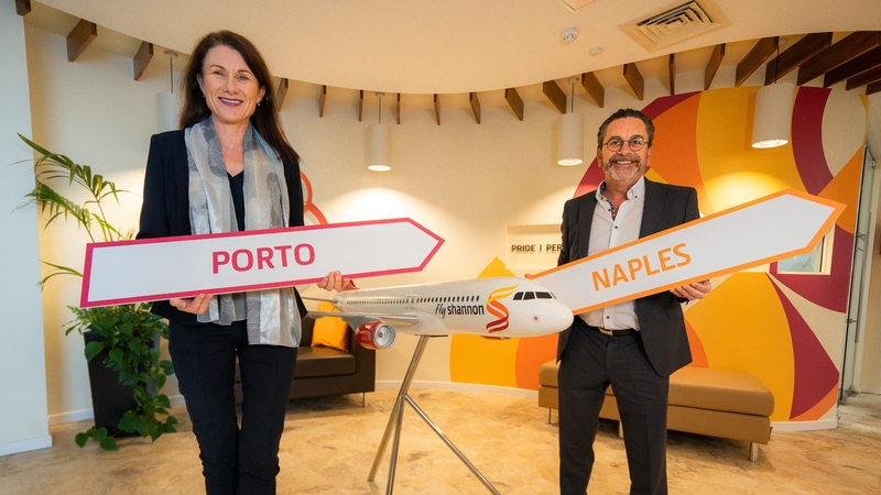 CEO of The Shannon Airport Group, Mary Considine, with Shannon Airport's Head of Aviation Development Declan Power