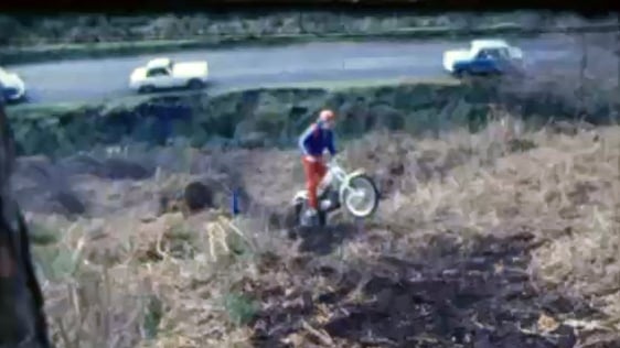 Motorcycle trials in Pine Forest, County Dublin, 1978.