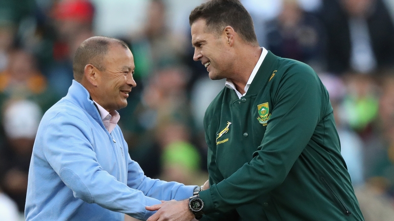 Eddie Jones (L) with Rassie Erasmus