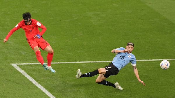 Son Heung-min and Federico Valverde (r) both had chances for their respective teams