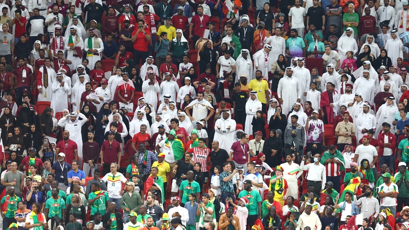 Qatar and Senegal fans mingling at the World Cup
