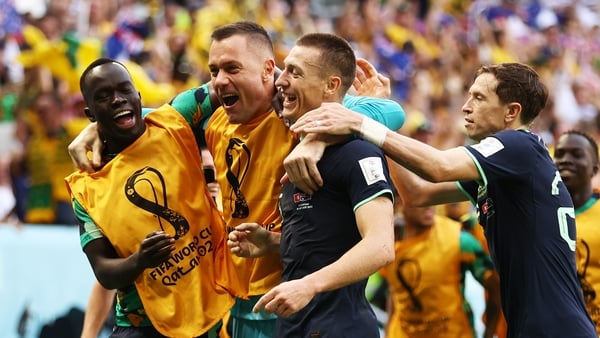 Mitch Duke celebrates scoring the only goal of the game