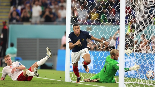 Mbappe wheels away after scoring the opener