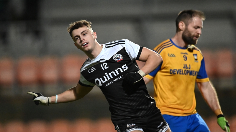 Shealan Johnston celebrates his first-half goal for Kilcoo