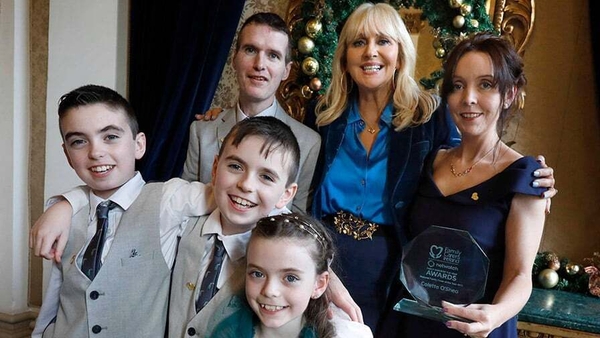 Carer Colette O'Shea on Sunday with Miriam
