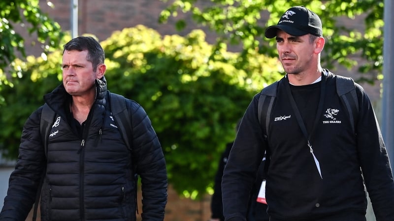 Departing Sharks head coach Sean Everitt (left), and attack coach Noel McNamara (right)