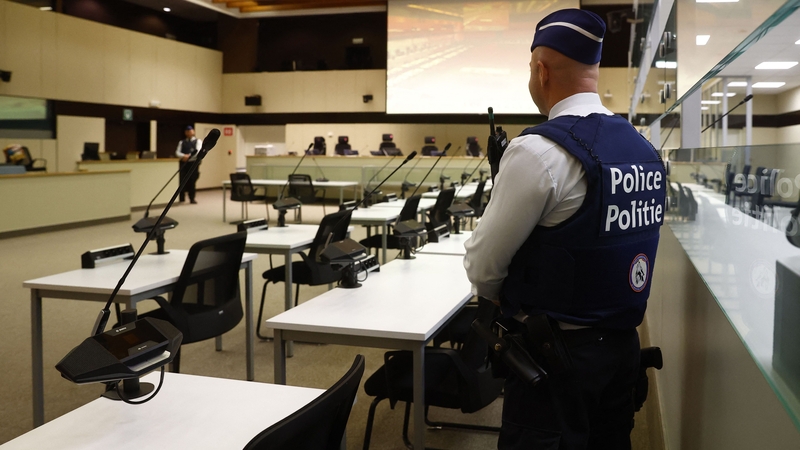 There is tight security around the trial at Justitia building in Brussels