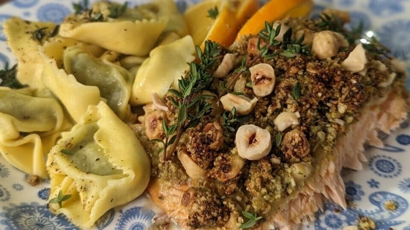 Lilly Higgins' hazelnut and citrus salmon