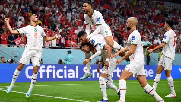 Morocco celebrate Hakim Ziyech's early opener