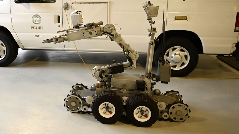 Many US police forces already have a number of robots in their arsenal (file pic)
