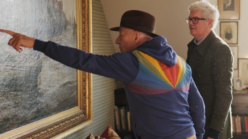 (L-R) Ian McKellen and director Frank Mannion in a scene from Quintessentially British