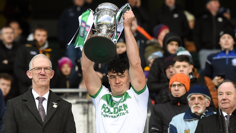 Ballyhale Shamrocks captain Ronan Corcoran lifts the cup