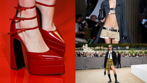 (clockwise) Versace, Miu Miu, Chriselle Lim. Photos: Getty