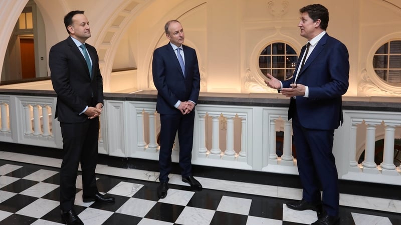 Leo Varadkar, Micheál Martin and Eamon Ryan Pictured at Government Buildings in August (pic: RollingNews.ie)