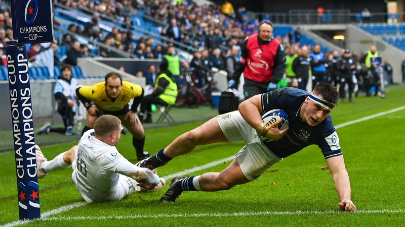 Dan Sheehan scored one of Leinster's six tries