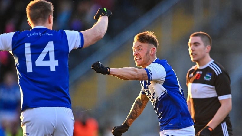Barry John Keane celebrates after scoring the Kerry side's critical second goal
