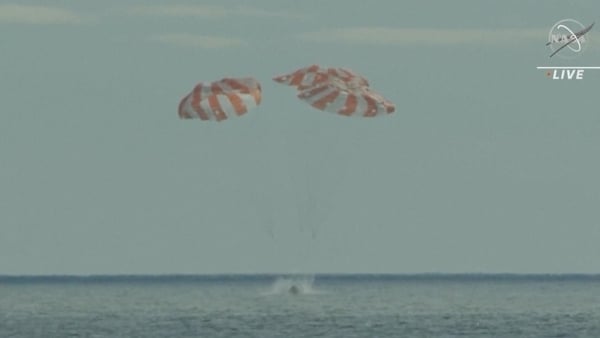 NASA's Orion capsule makes splashdown in the Pacific