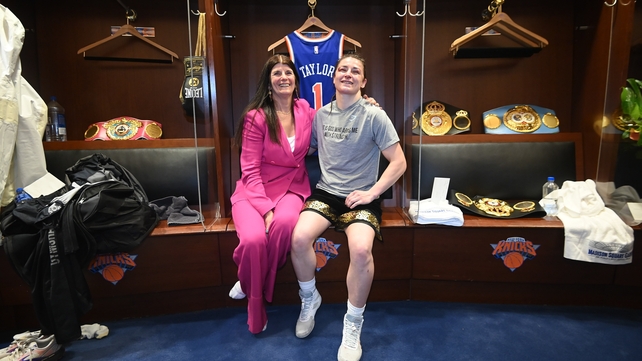 30 April: Katie Taylor and her mother Bridget after her undisputed world lightweight championship win against Amanda Serrano at Madison Square Garden in New York