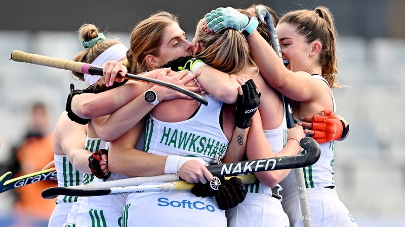 Ireland celebrate their victory over Korea in Valencia