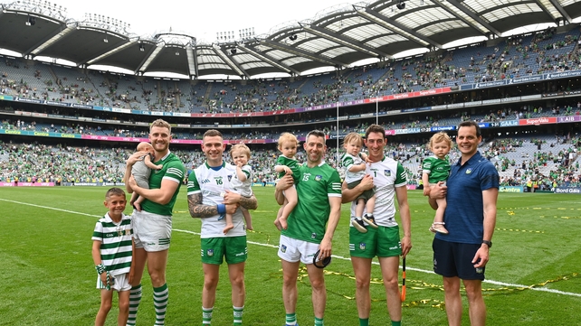 17 July: Limerick players and selector Paul Kinnerk with the next generation after another All-Ireland hurling final triumph