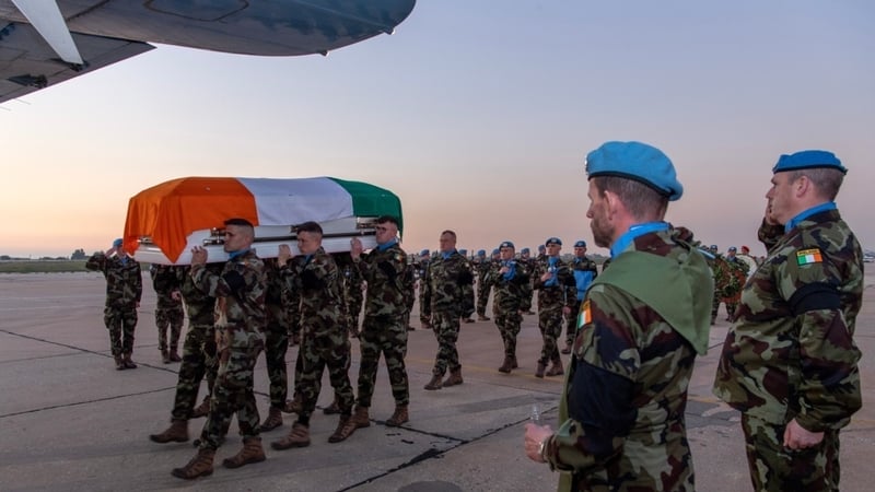 Private Seán Rooney's coffin leaves Beirut, Lebanon, on Sunday (Pic: The Strategic Communications & Public Information Office, UNIFIL)