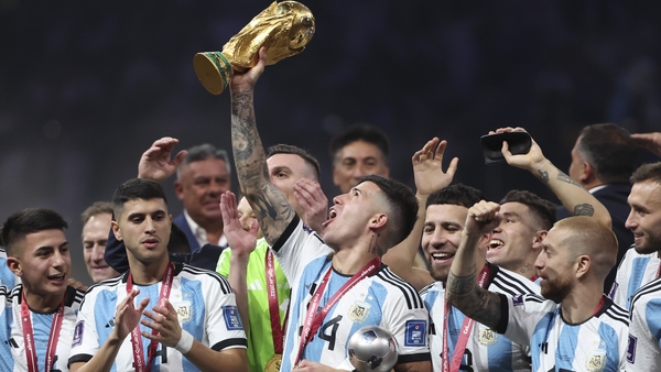 Enzo Fernandez of Argentina - holding the World Cup