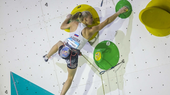 26 September: Janja Garnbret of Slovenia competing at the Sport Climbing World Cup in Jakarta