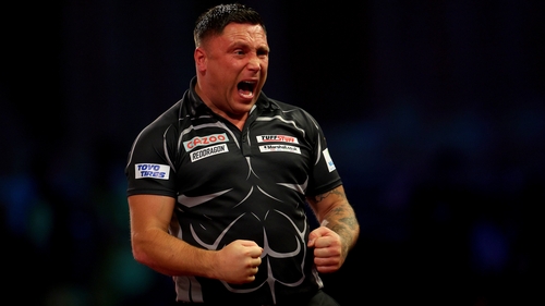 Gerwyn Price celebrates his victory