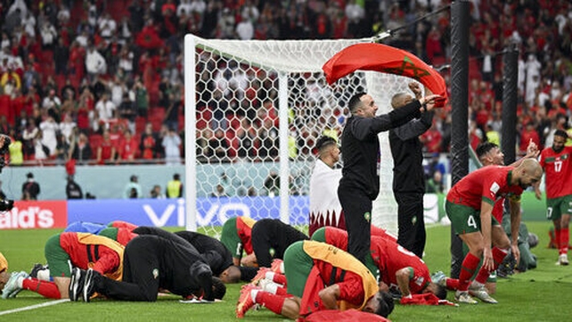 10 December: Morocco appreciation to their fans after beating Portugal in the quarter-final of the World Cup