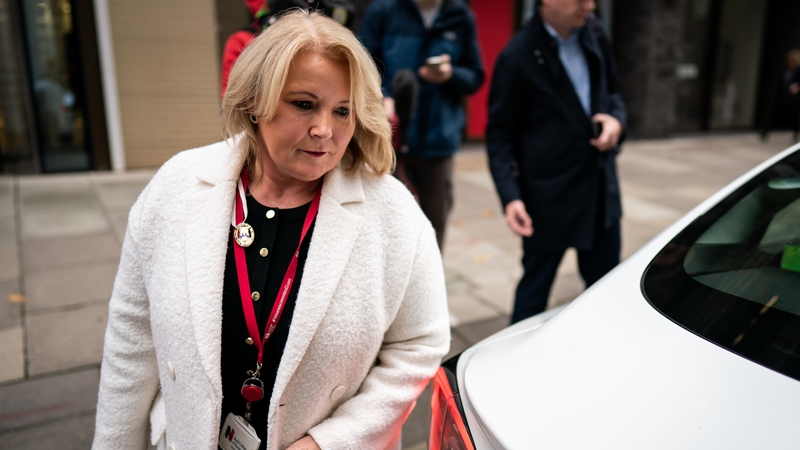 Pat Cullen leaving the Dept of Health in Westminster last month, following a meeting with Health Secretary Steve Barclay as he tried to avert strike action