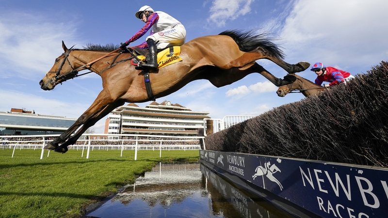 Harry Cobden and Bravemansgame on their way to winning at Newbury back in February