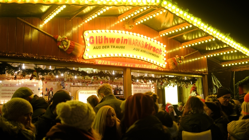People gather at the Christmas market in Bonn