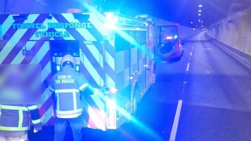 Firefighters were called to reports of a HGV fire in Dublin's Port Tunnel this afternoon