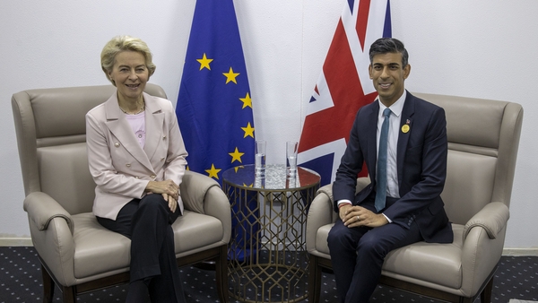 Ursula von der Leyen and Rishi Sunak met at COP27 in Egypt last month (File pic)
