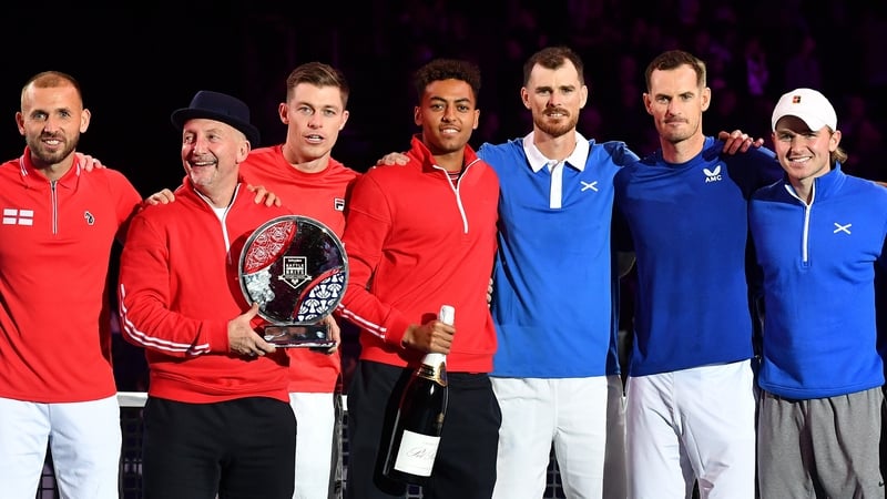 Team England and Team Scotland come together after England won the Battle of the Brits